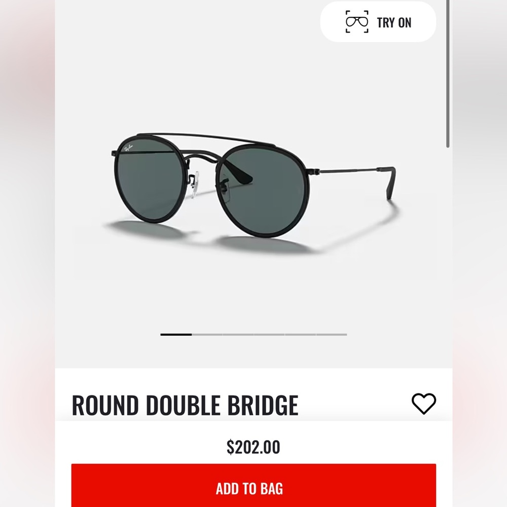 Ray-Ban Black Round Sunglasses with Double Bridge